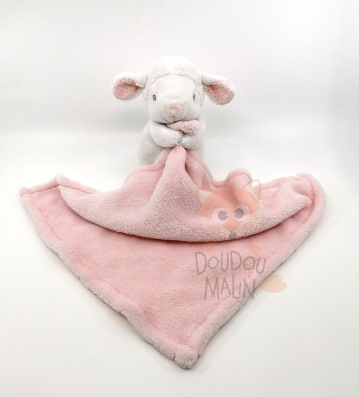  - peluche avec mouton blanc rose 40 cm 